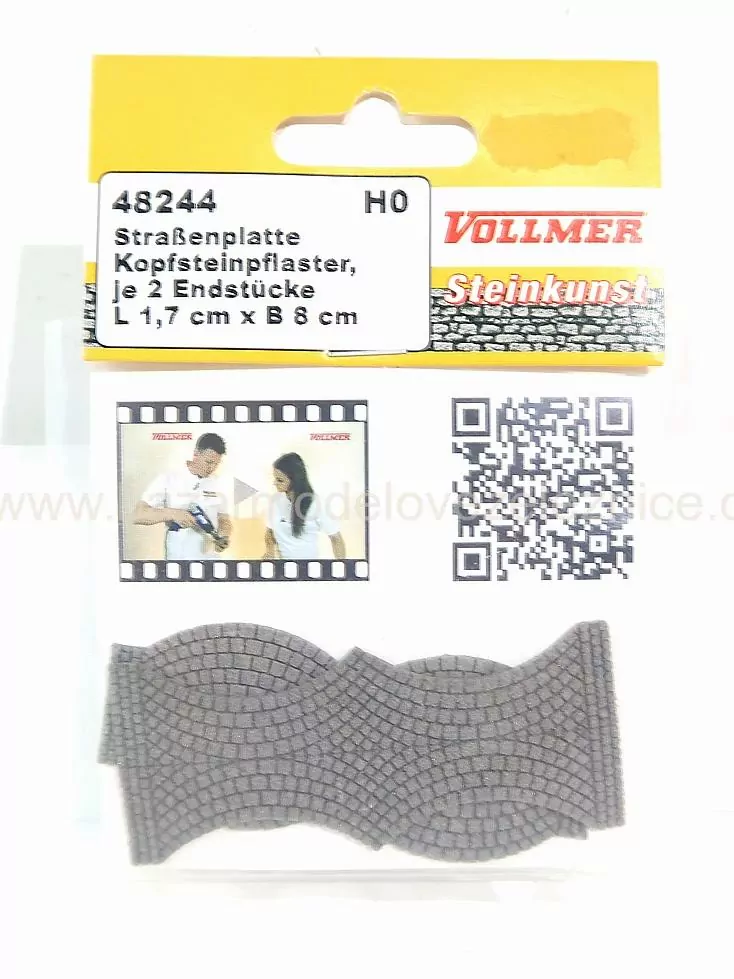 Vollmer - Dlažební kostky, ukončovací díl 1,7 x 8 cm 2 ks - HO