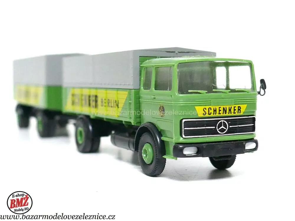 Brekina - Mercedes s přívěsem - HO