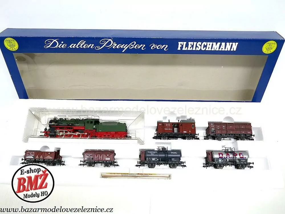 Fleischmann - DC - Set s BR 55 K.P.E.V. + 6 nákl. vozů - HO