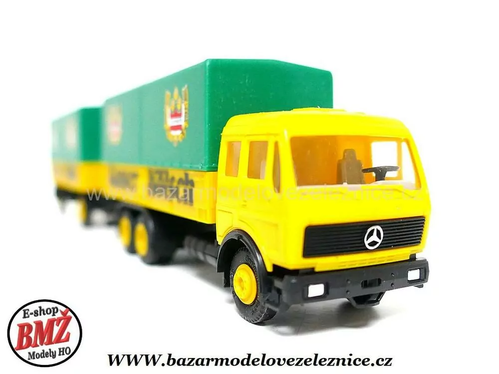 Herpa - Mercedes s přívěsem - HO