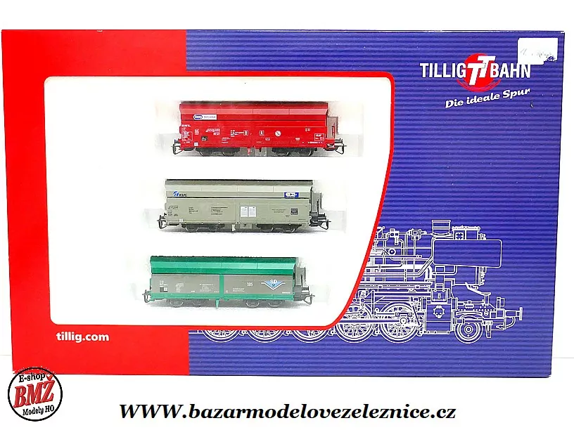 Tillig - Set 3 výsypných vozů PKP - ŽSR - ČD - TT