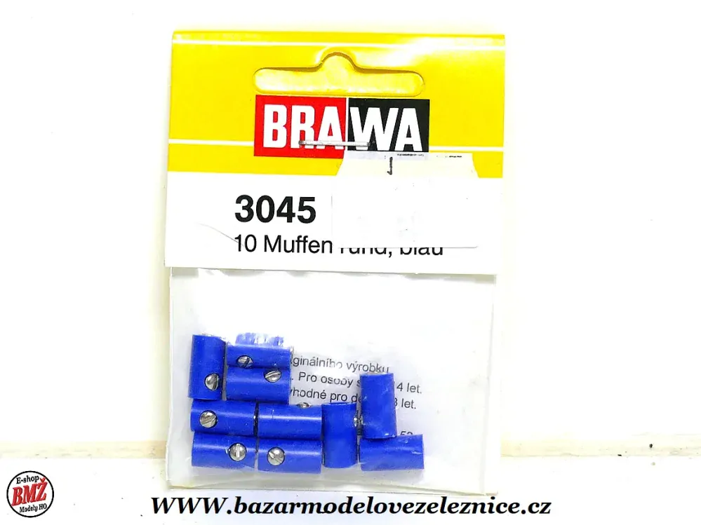 Brawa - Zdířka kabelová 2,5 mm modrá - 10ks