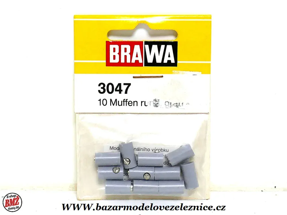 Brawa - Zdířka kabelová 2,5 mm šedá - 10ks