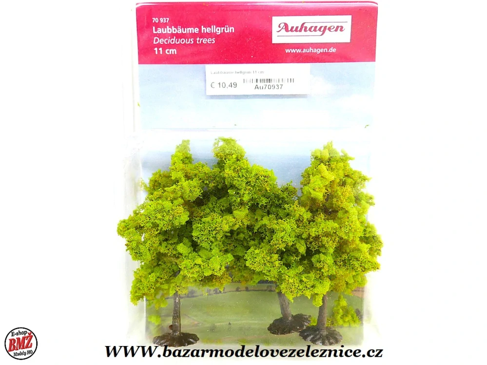 Auhagen - 3 Listnaté stromy, světle zelené 11cm - HO - TT