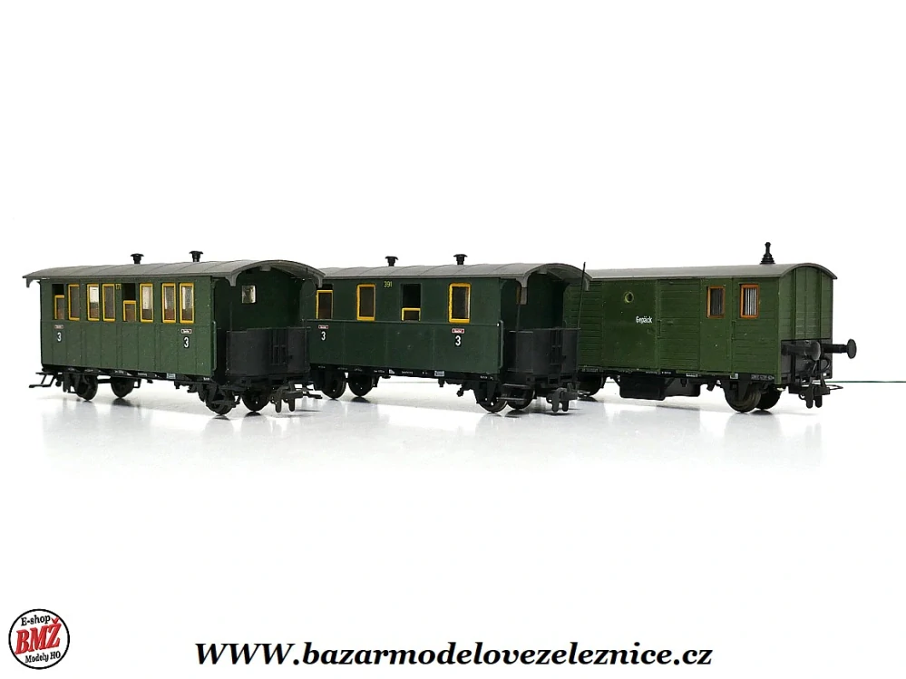 Bemo - Set 3 osobních vozů DRG - HOm