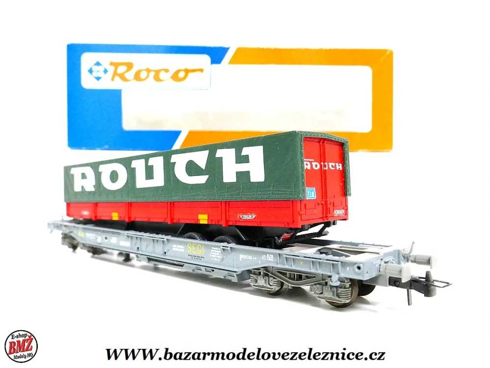 Roco - Plošinový vůz DB s návěsem SNCF - HO