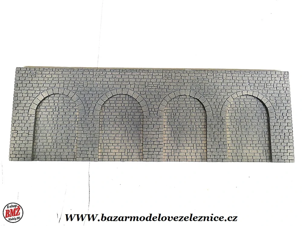 Faller - Zeď oblouková z kamenných kvádrů. 370 x 125 x 13 mm - HO