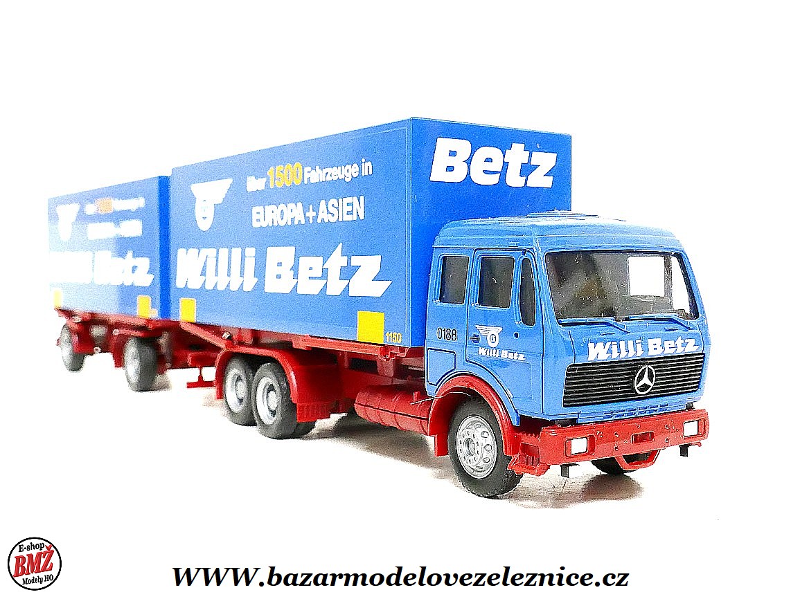 Herpa - Mercedes kontejner s přívěsem - HO