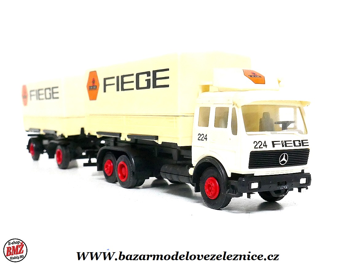 Herpa - Mercedes plachta s přívěsem - HO