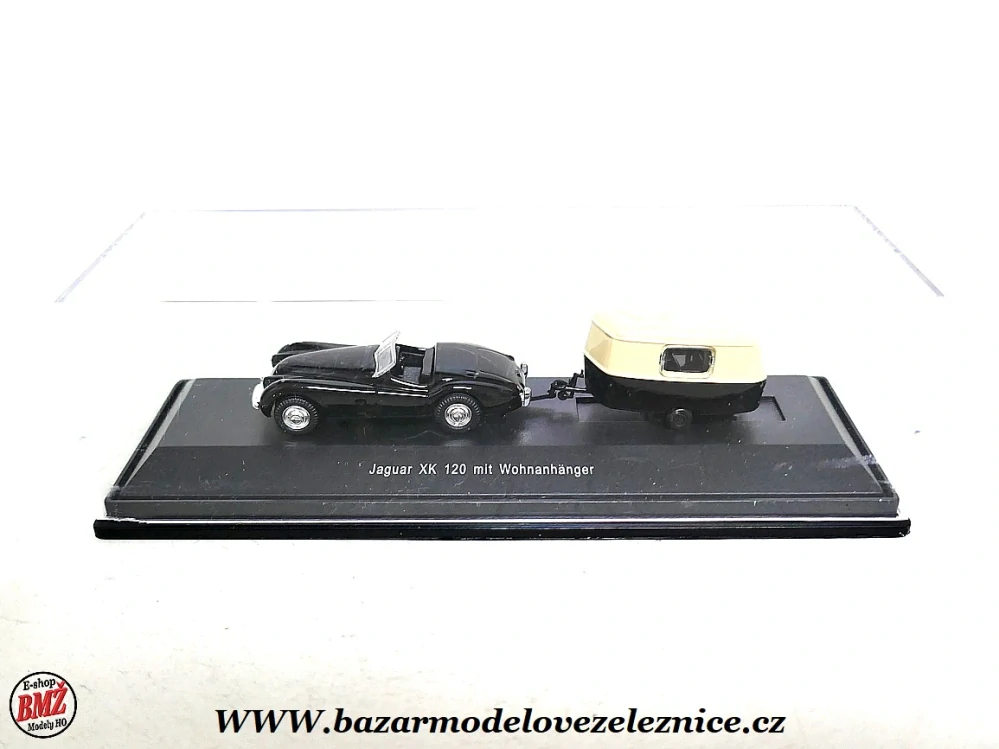 Schuco - ´jaguar XK 120 s karavenem - kovový model - HO