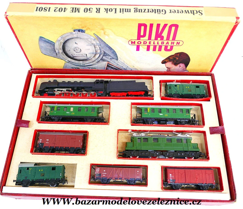 Piko DDR - DC - Set s BR 50 + E 44 + vozy a koleje - HO