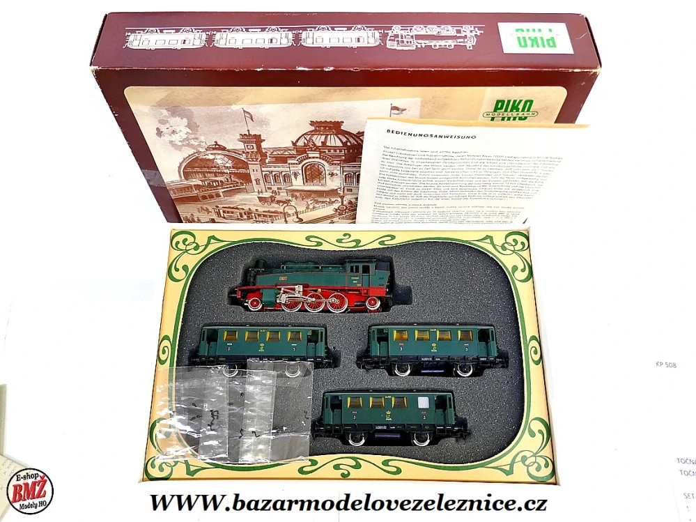 Piko DDR - DC - Set s BR 75 SASKO + 3 Os. vozy - HO