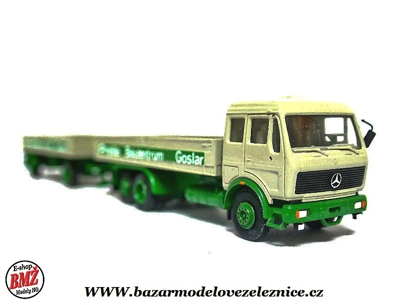 Herpa - Mercedes valník s přívěsem - HO