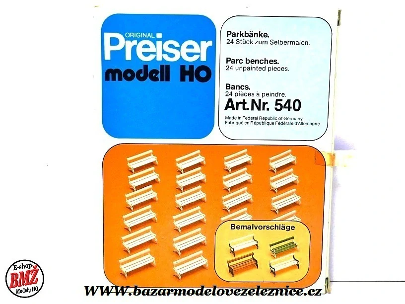 Preiser - Lavičky 24 ks - HO