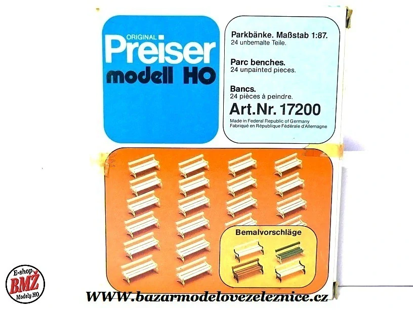 Preiser - Lavičky 24 ks - HO
