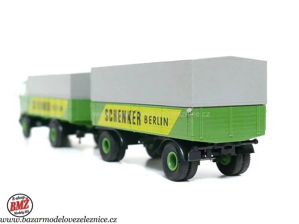 Brekina - Mercedes s přívěsem - HO