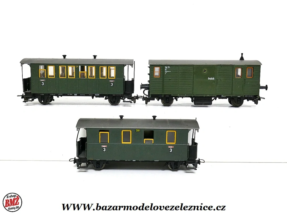 Bemo - Set 3 osobních vozů DRG - HOm