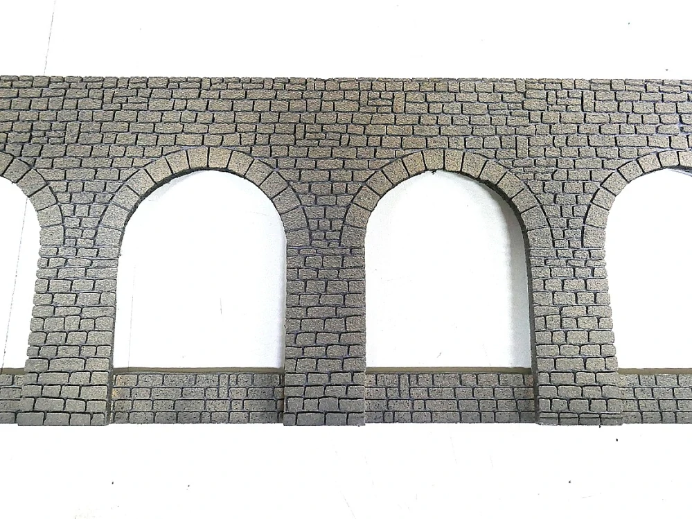 Faller - Zeď oblouková z kamenných kvádrů. 370 x 125 x 13 mm - HO