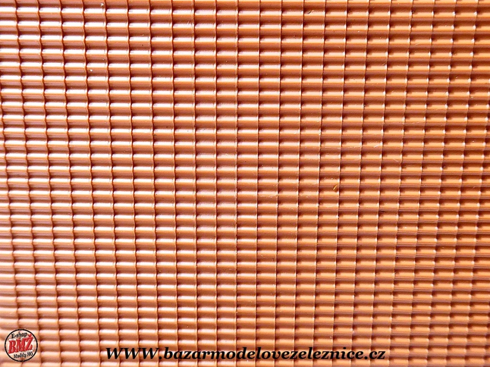 Auhagen -zeď se strukturou červených cihel / plast 10x20cm