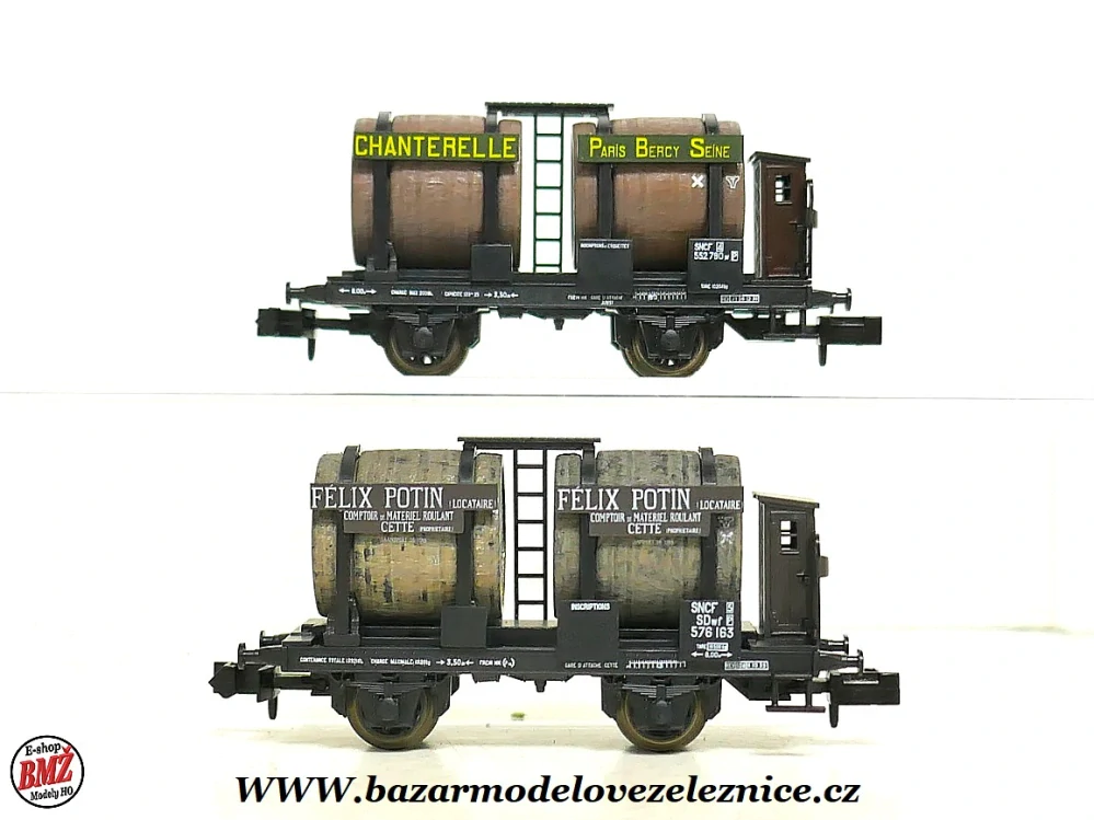 Minitrix - 2 x vůz na víno SNCF - N
