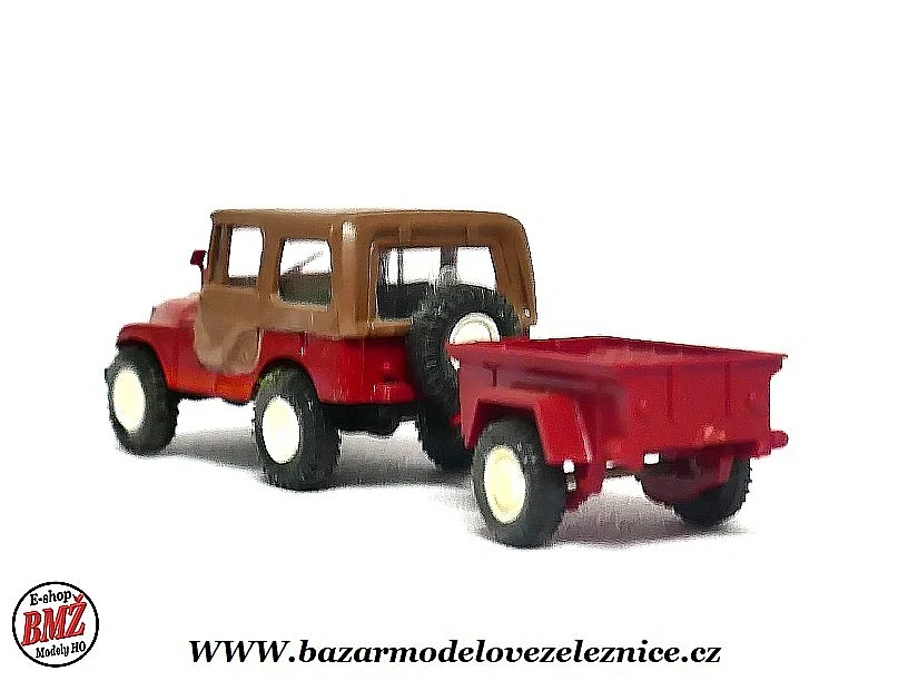 Roco - Jeep s přívěsem - HO