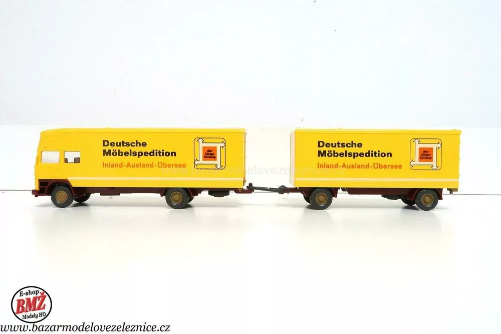 Wiking - Mercedes stěhovací vůz s přívěsem - HO