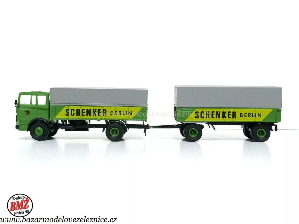 Brekina - Mercedes s přívěsem - HO