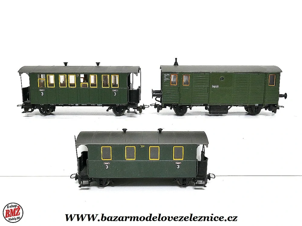 Bemo - Set 3 osobních vozů DRG - HOm