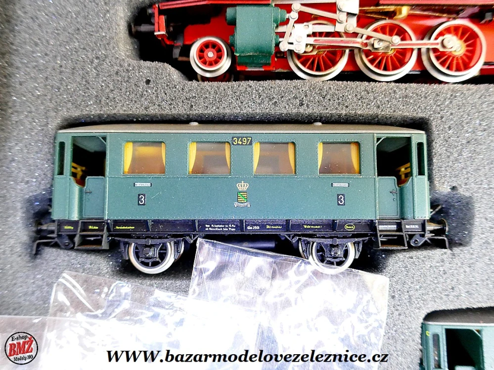 Piko DDR - DC - Set s BR 75 SASKO + 3 Os. vozy - HO