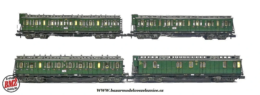 Fleischmann - Set 4 osobních vozů DR - N