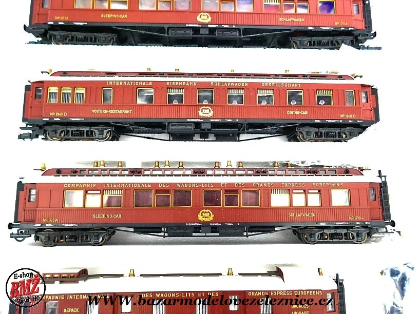 Liliput - Set 5 vozů Orient Express s osvětlením - HO