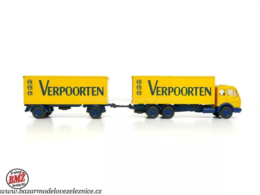 Wiking - Mercedes kontejner s přívěsem -  HO