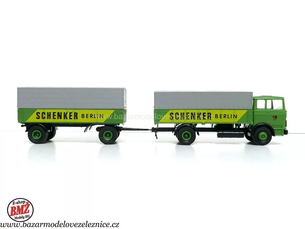 Brekina - Mercedes s přívěsem - HO