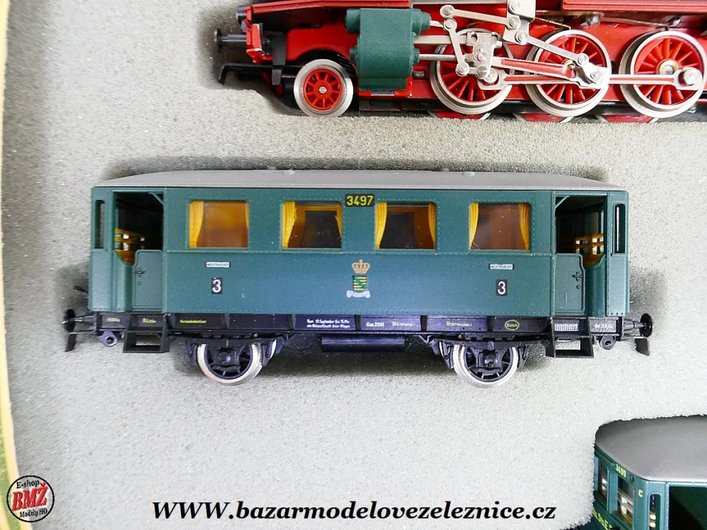 Piko DDR - DC - Set s BR 75 SASKO + 3 Os. vozy - HO