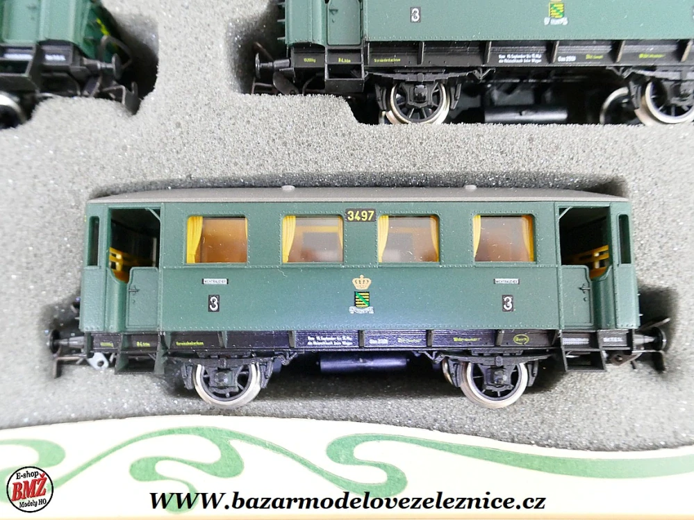 Piko DDR - DC - Set s BR 75 SASKO + 3 Os. vozy - HO