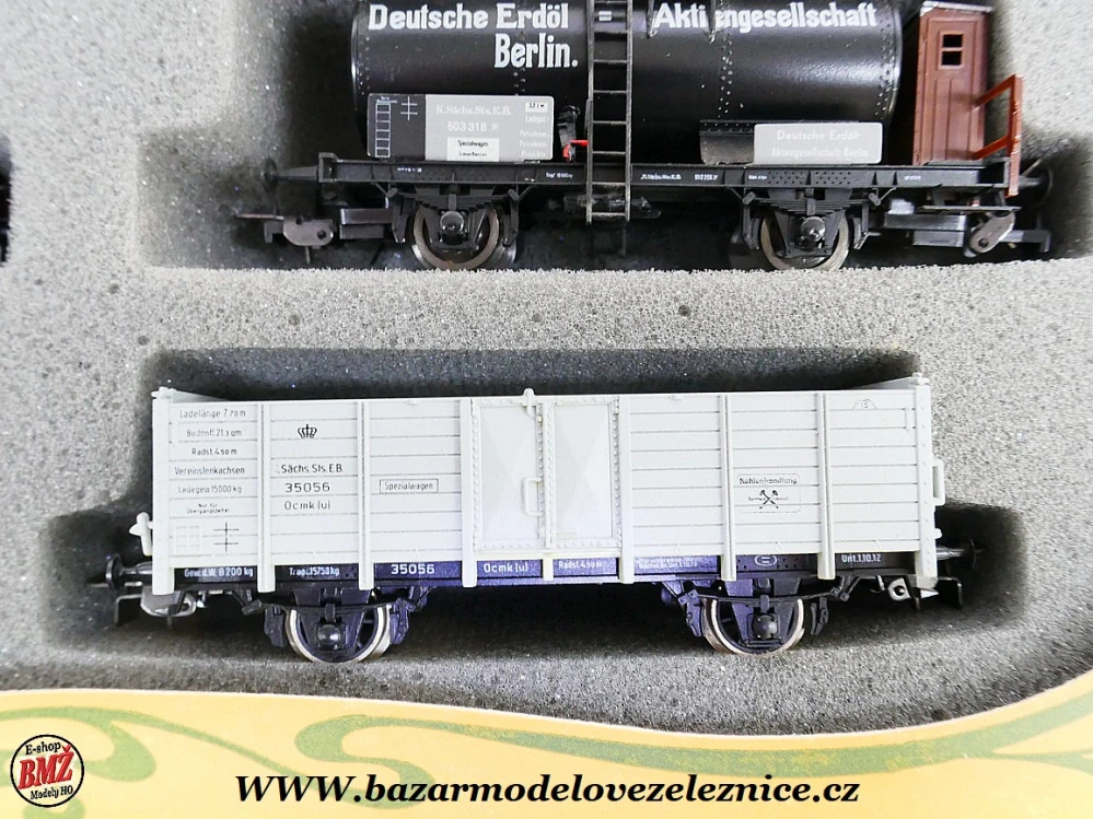 Piko DDR - DC - Set s BR 75 SASKO + 3 nákl. vozy - HO