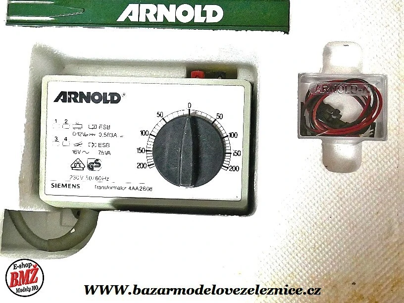 Arnold - DC - Set s Parní lokomotivou , 3 vozy, koleje. trafo - N