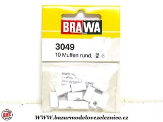 Brawa - Zdířka kabelová 2,5 mm bílá - 10ks