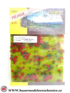 Faller - PREMIUM, část krajiny, květinová louka, červená-  HO - TT