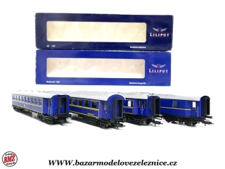 Liliput - Set 4 vozů B+B Blue Train - HO