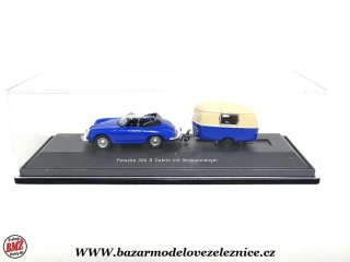 Schuco - Porsche 356 s karavenem -  kovový model - HO