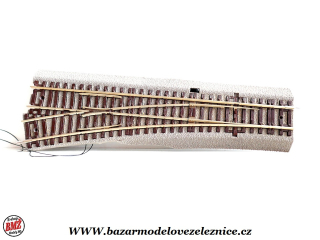 Roco Line - DCC -Výhybka levá Wl15 - 230 mm / 15° s gum podložím - HO
