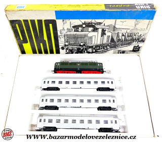 Piko DDR - DC - Set s elektrickou lokomotivou E 11 DR + 3 vozy osobní - HO