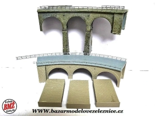 Železniční most obloukový 2 x 32 cm + pilíře- HO  