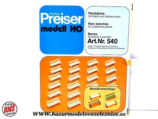Preiser - Lavičky 24 ks -  HO