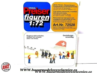 Preiser - Figurky letecký personál a cestující 18 ks - 1/72