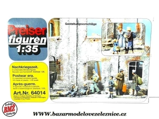 Preiser - Figurky poválečná scéna 9 ks nebarvené - 1/35